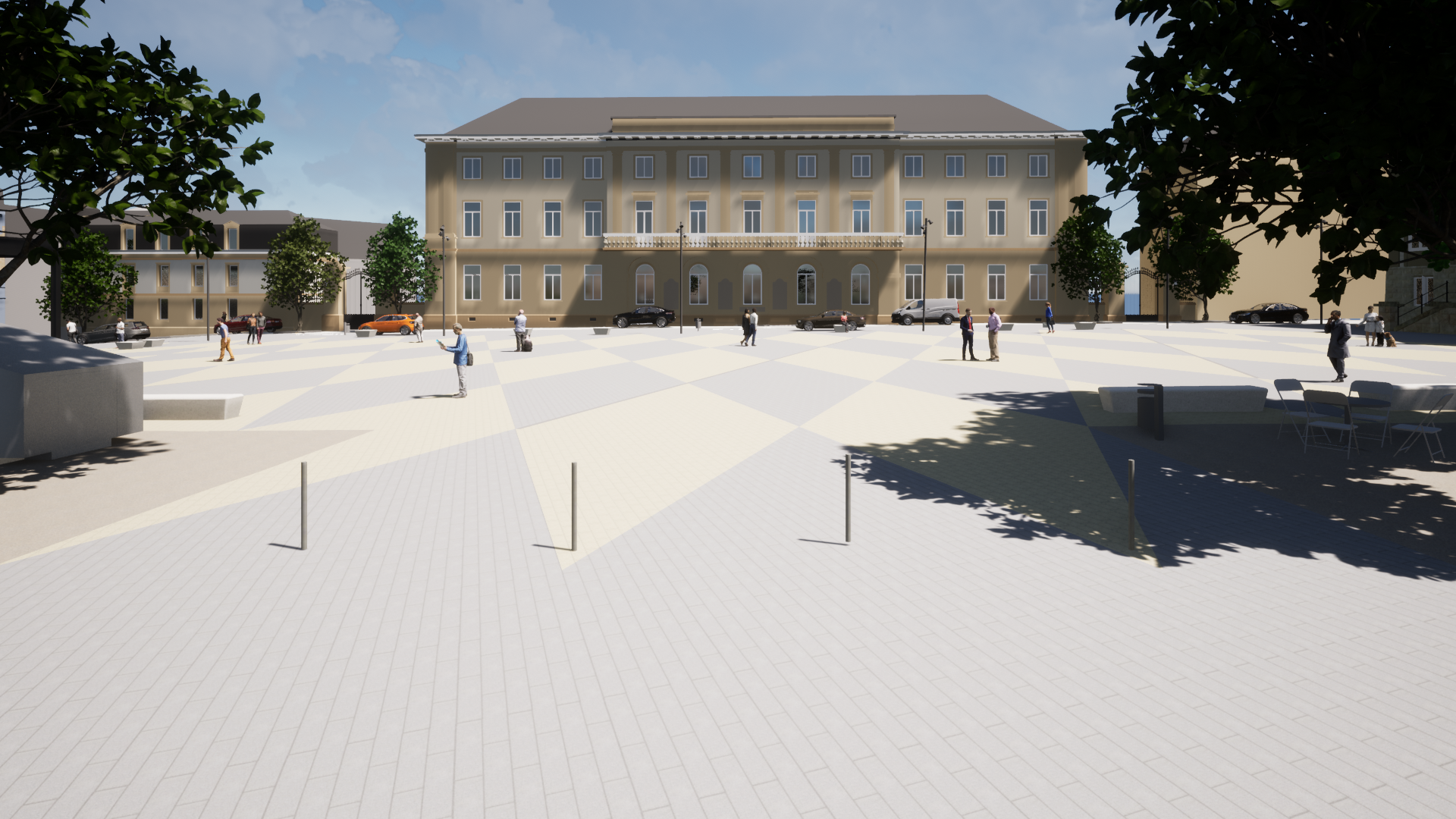 Vue 3D du réaménagement de la Place Léopold d'Arlon
