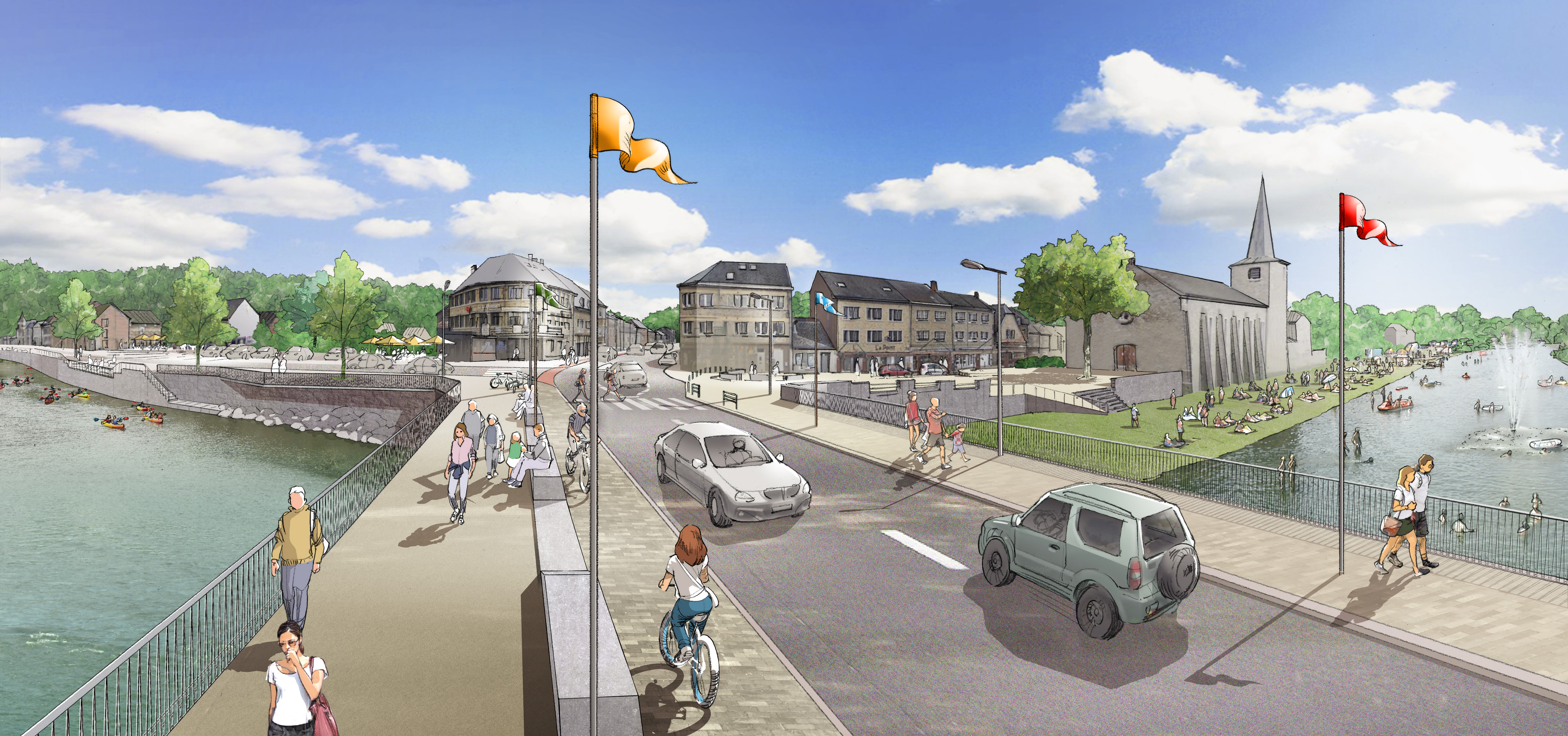 Hotton, Aménagements des bords de l’Ourthe