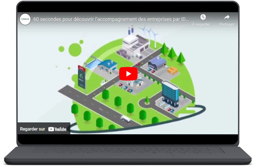 Vidéo de présentation d'IDELUX Développement sur un laptop