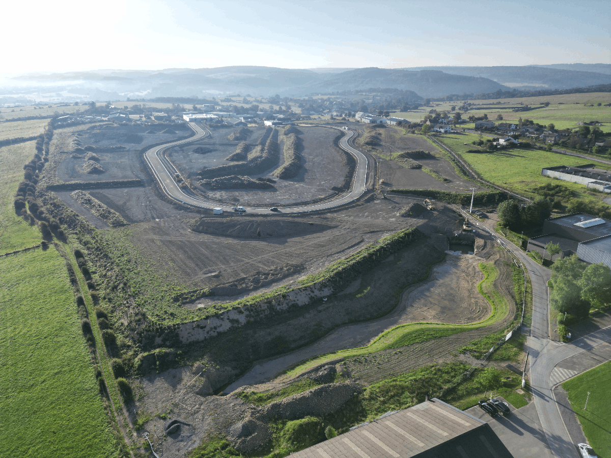 Vue aérienne de l'extension du parc d’activités économiques de Wellin-Halma