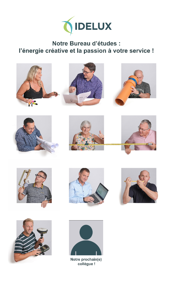 Photo montage de l'équipe du bureau d'études IDELUX 