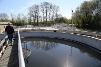 Vue sur une station d'épuration IDELUX