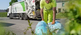 IDELUX Environnement collecte les sacs bleus PMC
