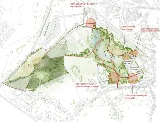 Vue 3 D du parc de l'Hydrion