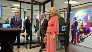 Visite royale au Centre Cybersécurité d'IDELUX