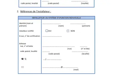 Formulaire – Contenu d'un rapport d'installation d'un SEI