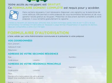 Flyer - Recyparc - Accès second résident (FR)