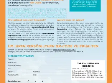 Flyer - Recypark : Zugang Ausserhalb Des Einzugsgebiets - 2023 (DE)