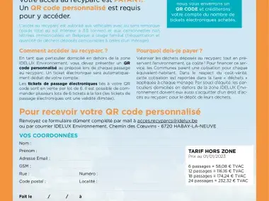 Flyer - Recyparc  - Accès hors zone - 2023 (FR)