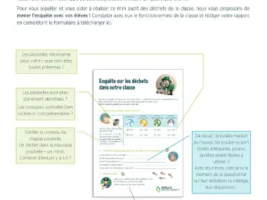 Mode d'emploi de l'enquête sur les déchets en classe