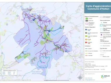 Carte d'agglomération de la commune de Hotton