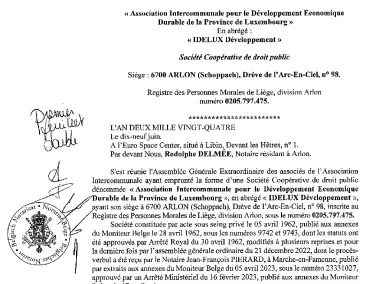 Statuts IDELUX Développement