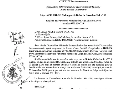 Statuts IDELUX Environnement