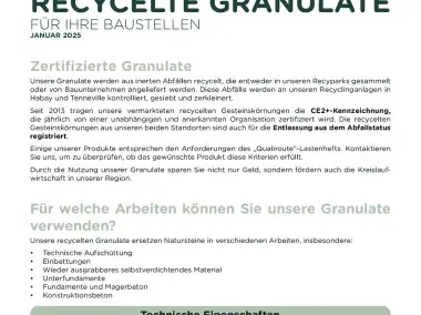 Flyer - Recycelte Granulate - 2025 - DE