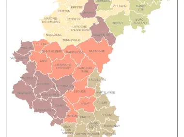 Carte de répartition des conseillers en Environnement - Déchets d'IDELUX