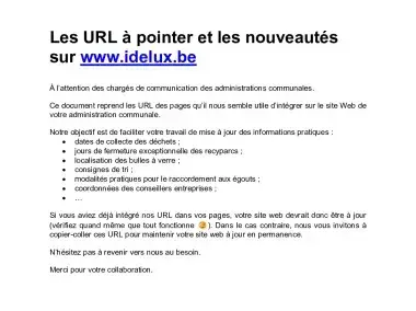 Les bons URL à pointer sur notre site web
