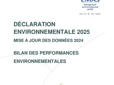 Déclaration environnementale d'IDELUX Environnement 2025
