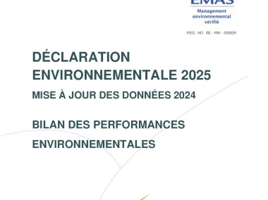 Déclaration environnementale d'IDELUX Environnement 2025