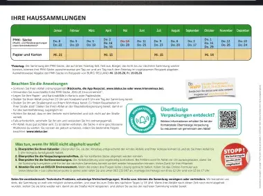 Sammlungskalender - Burg-Reuland- 2026