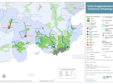 Carte d'agglomération de la commune de Aubange