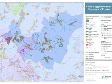 Carte d'agglomération de la commune de Erezée