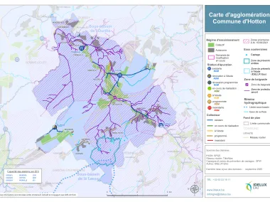 Carte d'agglomération de la commune de Hotton