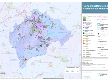 Carte d'agglomération de la commune de Rendeux