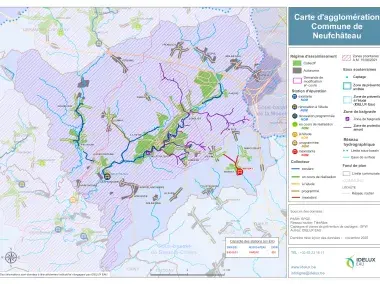 Carte d'agglomération de la commune de Neufchâteau