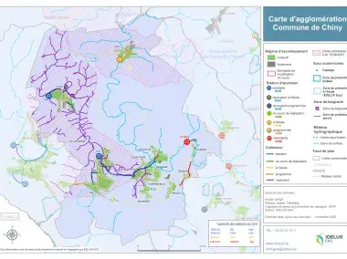 Carte d'agglomération de la commune de Chiny