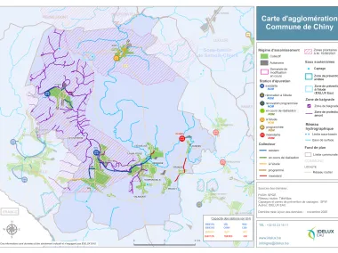 Carte d'agglomération de la commune de Chiny