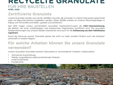 Flyer - Recycelte Granulate - 2026 - DE