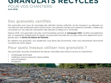 Flyer - Granulats recyclés - 2026 - FR
