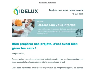 Newsletter IDELUX Eau - Avril 2025