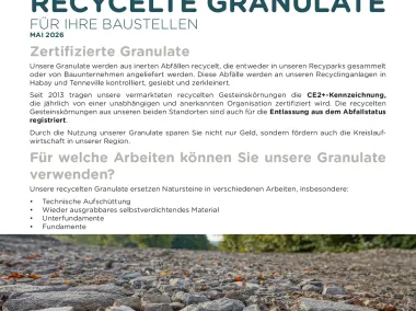 Flyer - Recycelte Granulate - 2026 - DE