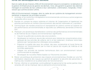 Politique environnementale d'IDELUX Environnement - FR