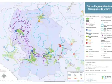 Carte d'agglomération de la commune de Chiny